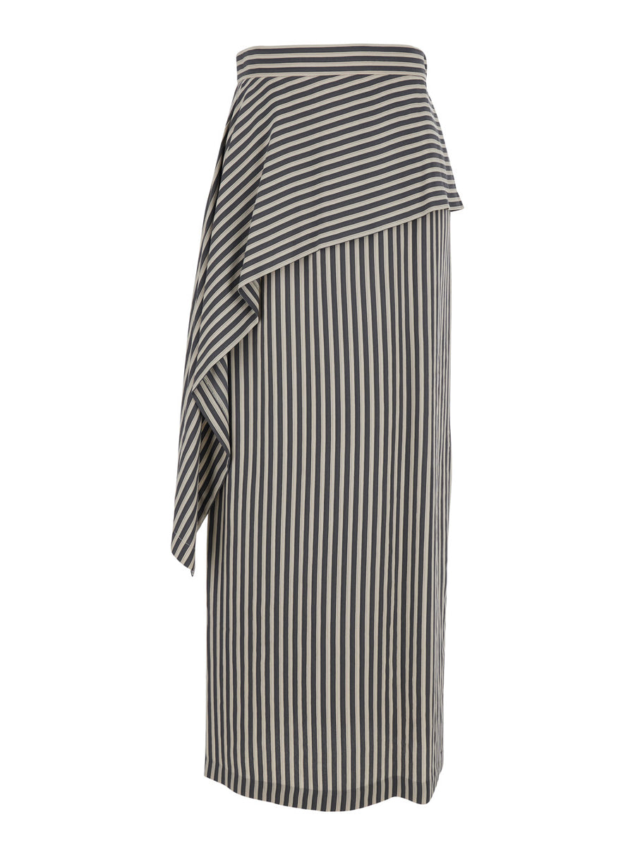 Skirt Asymmetrical Grey Viscose