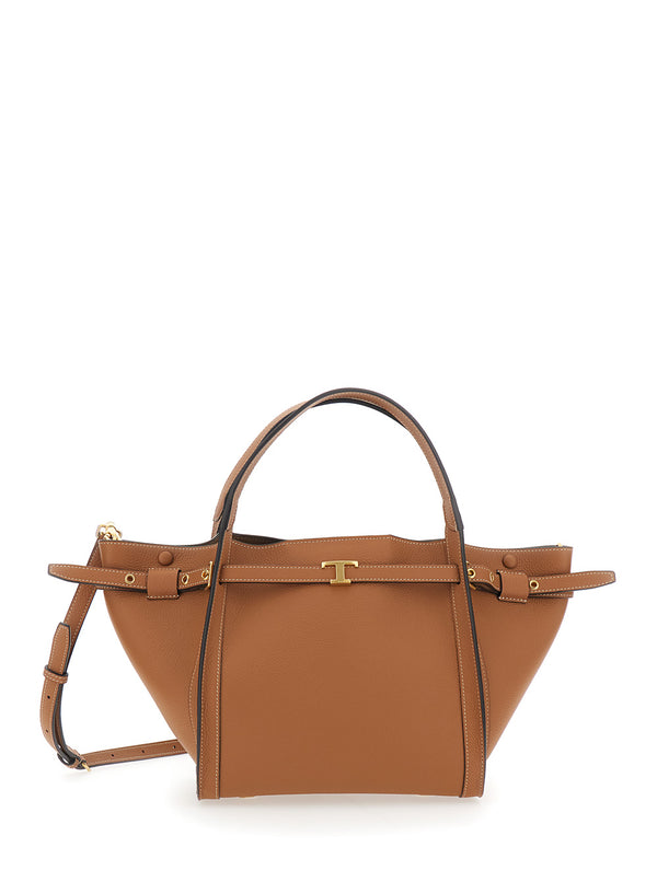 Tote Bag T Timeless Brown Calfskin Calf Leather