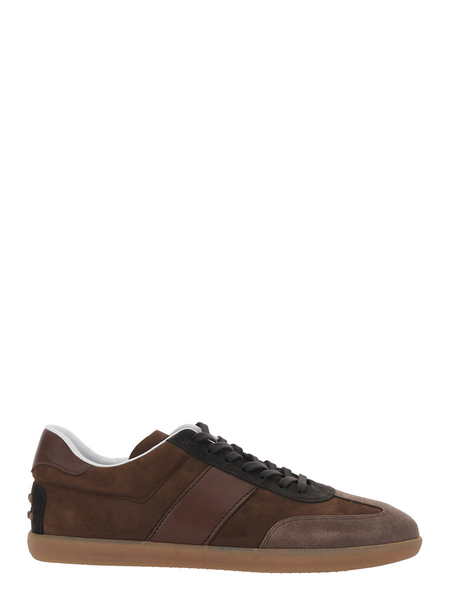 Low Top Sneakers Brown Suede Calf Leather Trainers