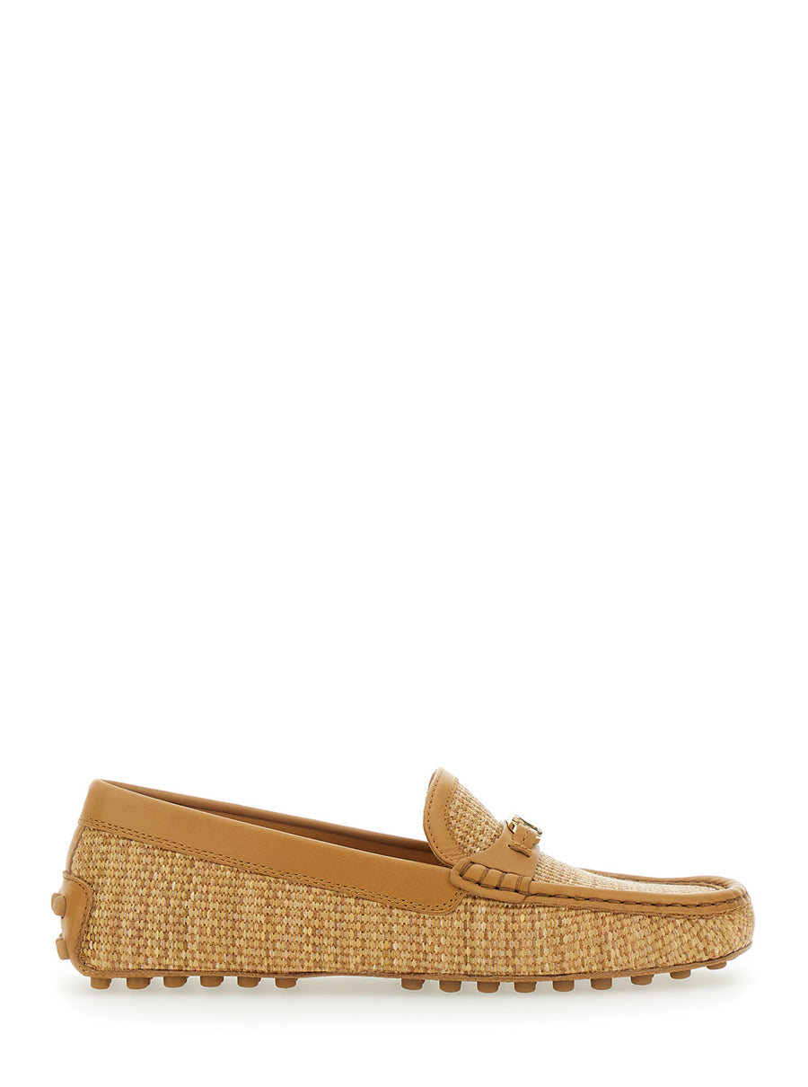 Loafers Raffia Beige Polyamide