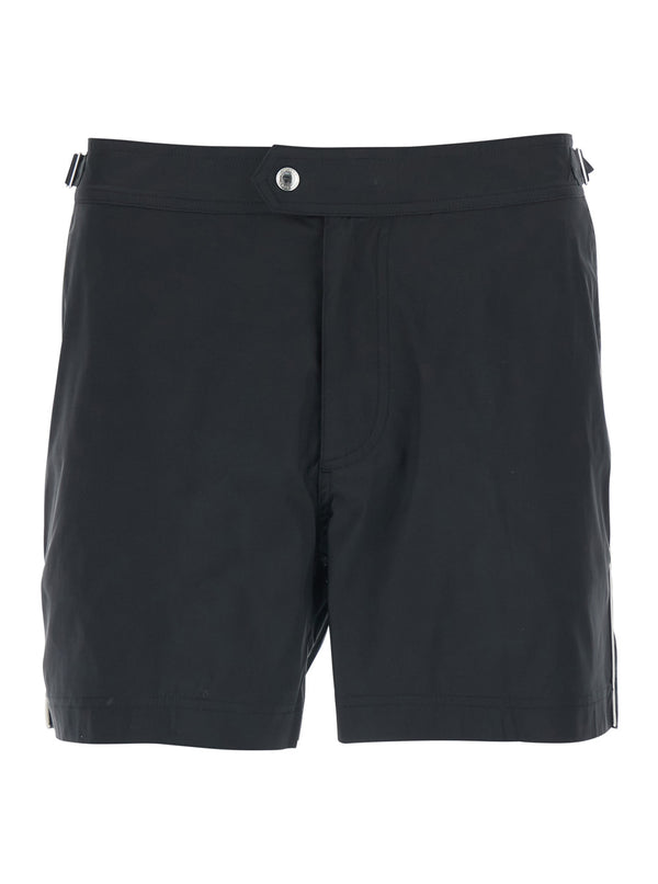 Swim Shorts Black Tech Fabric Polyester Beachwear