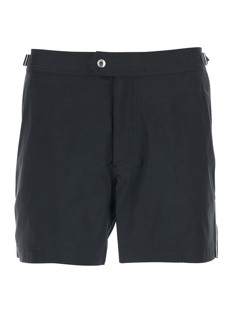 Swim Shorts Black Tech Fabric Polyester Beachwear