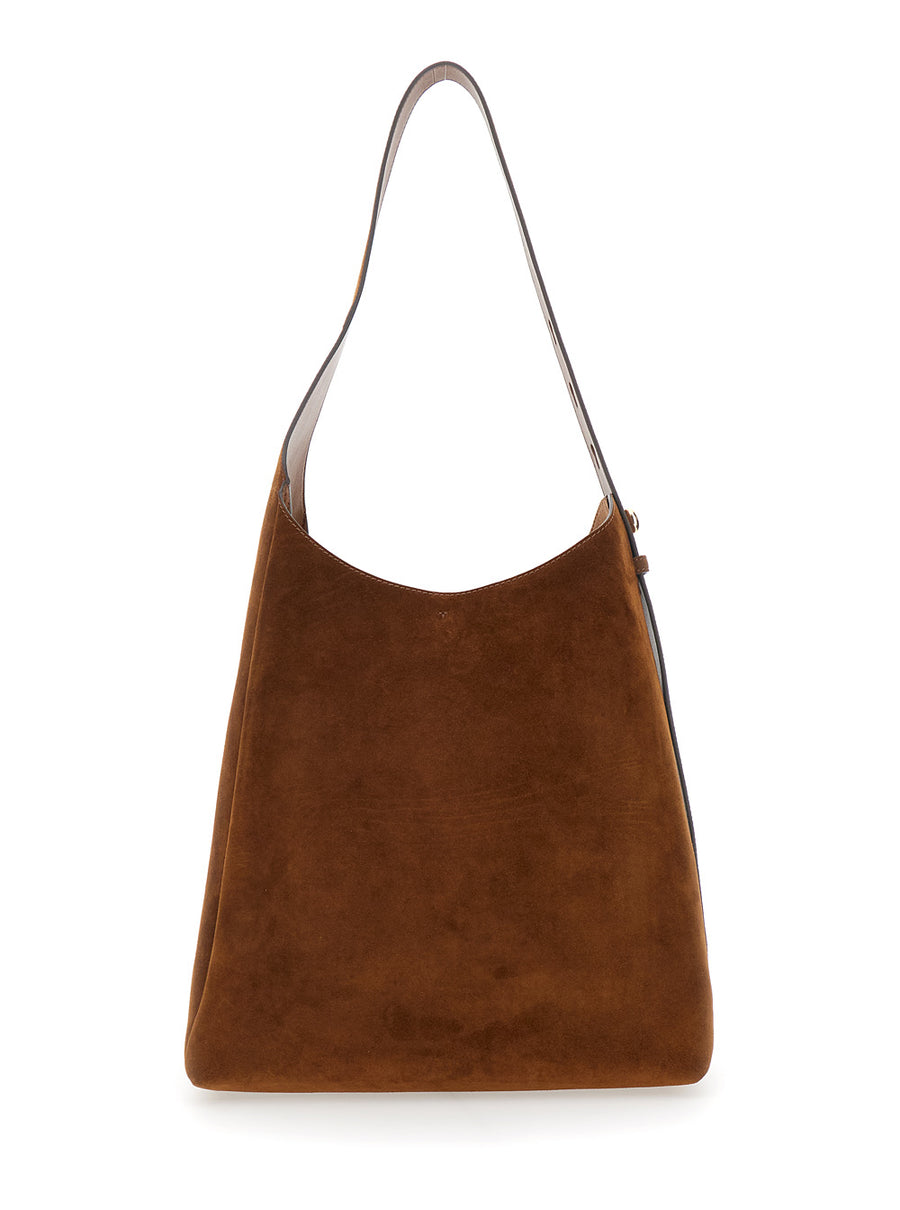 Shoulder Bag Romy Brown Suede Bovine Leather