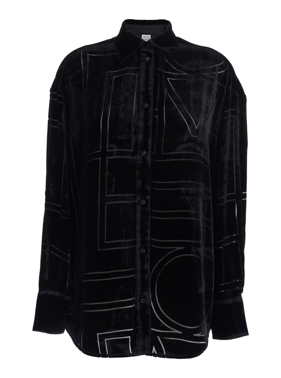 Shirt Velvet Black Viscose Blouses