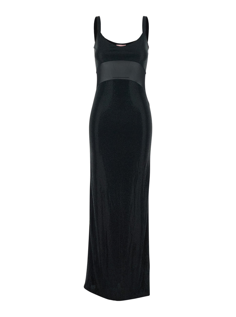 Long Dress Anse Black Tech Fabric