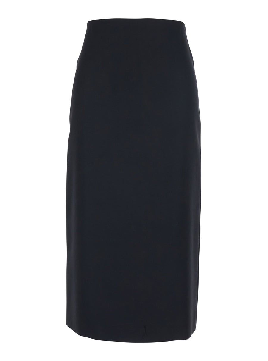 Skirt High-Waisted Black Polyester