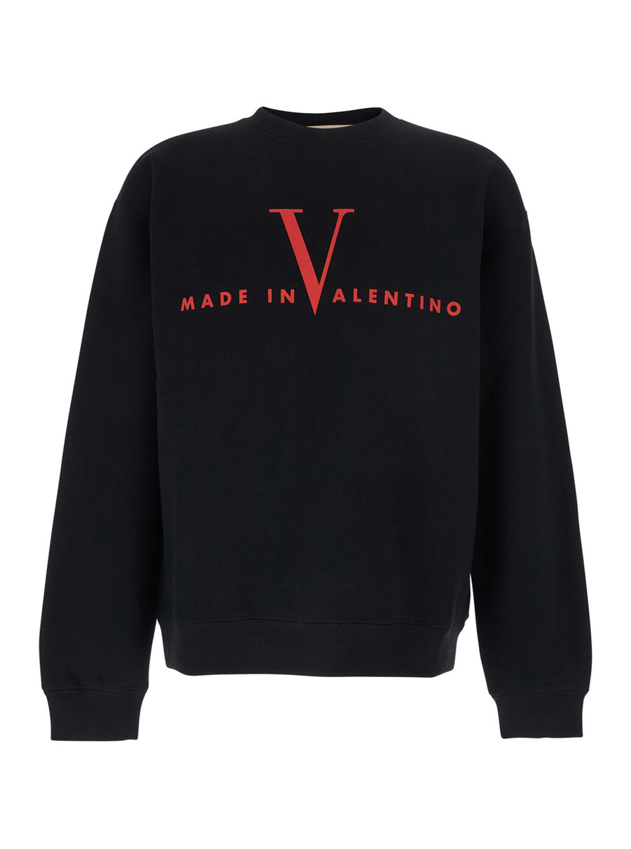 Crewneck Sweatshirt Black Cotton Sweatshirts