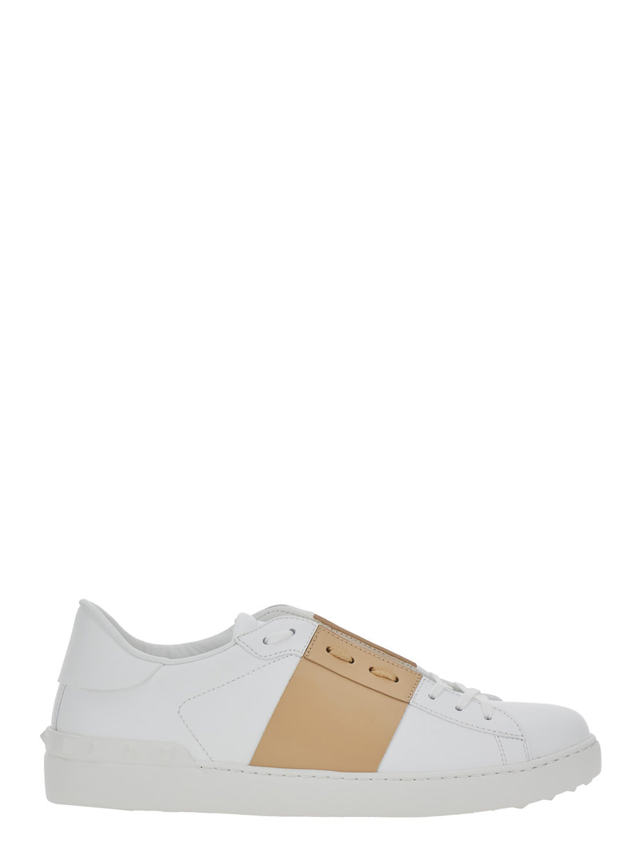 Low Top Sneaker Open White Leather Calf Trainers