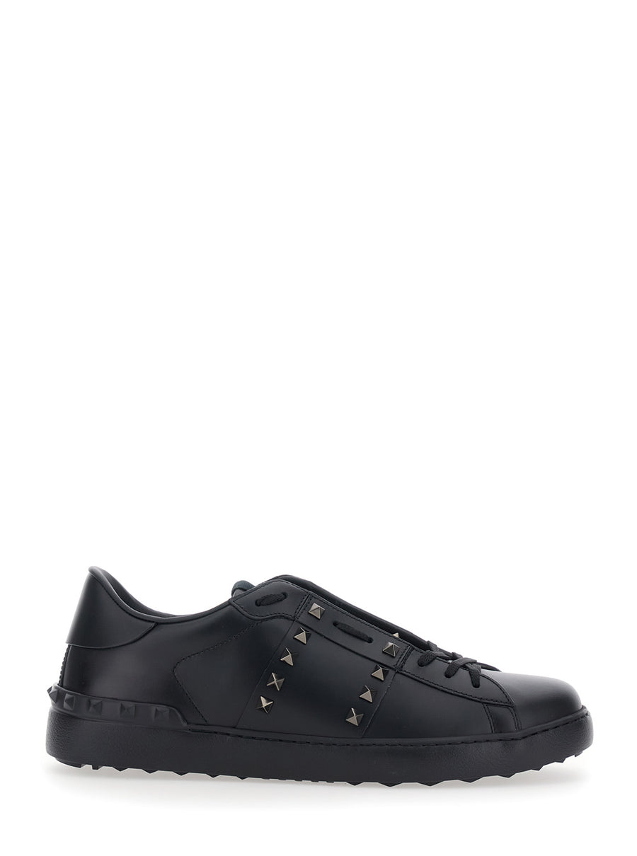 Sneakers Rockstud Untitled Black Leather Calf Trainers