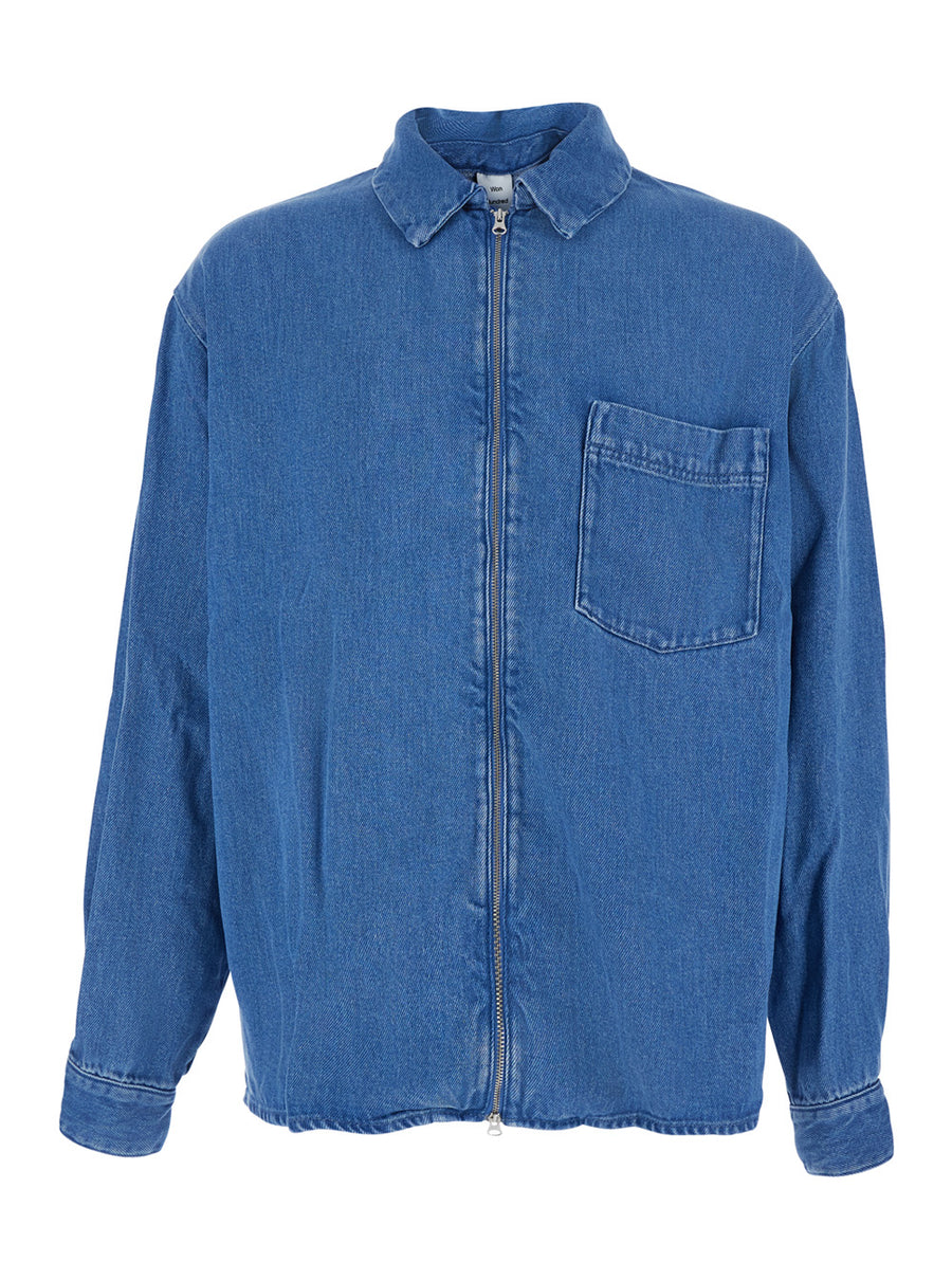 Shirt Zayne Denim Zip Blue Tencel