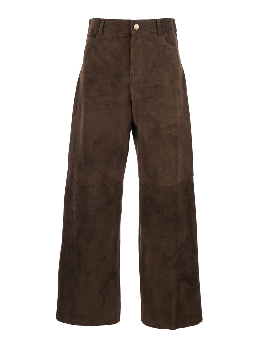 Trousers Fulmine Brown Suede Lambskin