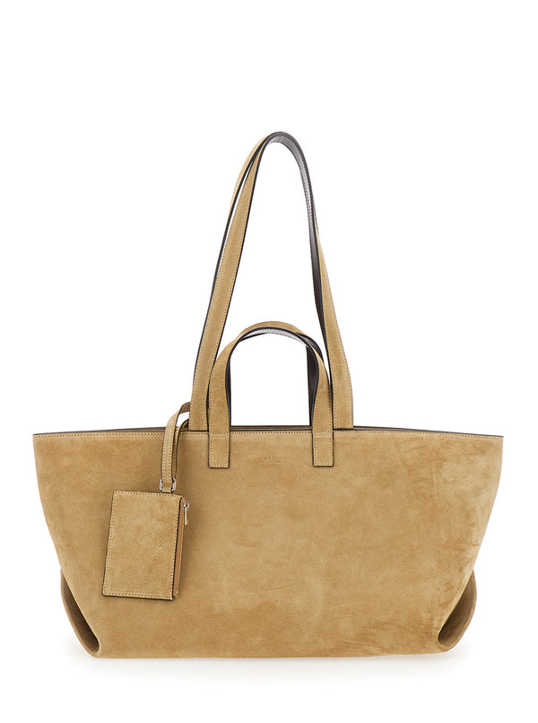 Tote Bag Le Drummer Beige Suede Cow Leather