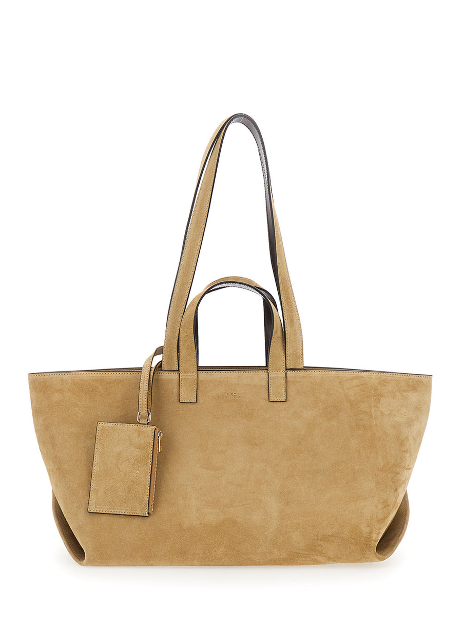 Tote Bag Le Drummer Beige Suede Cow Leather
