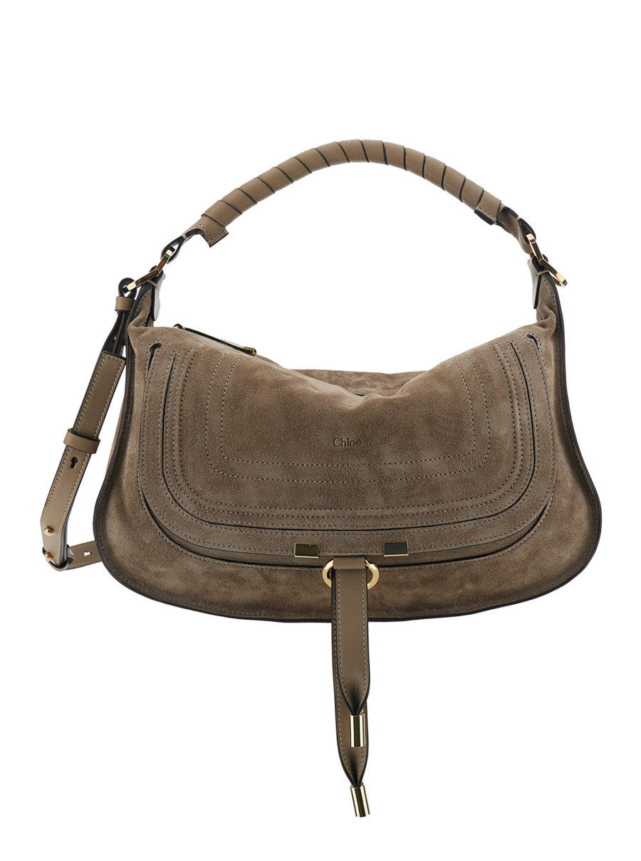 Shoulder Bag Marcie Brown Suede Leather