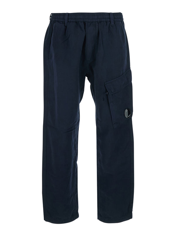 Trousers Blue Cotton-Linen