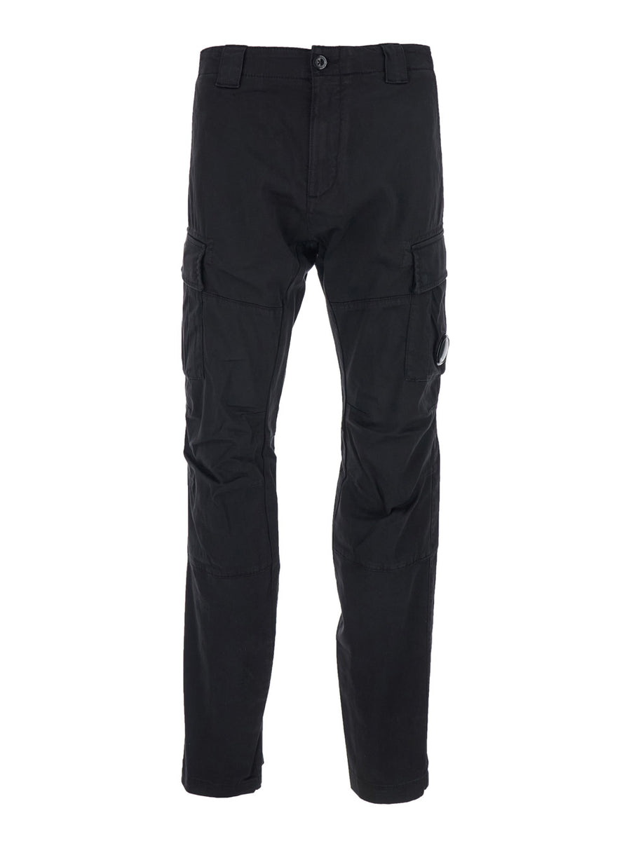 Cargo Pants Stretch Cotton Black Trousers