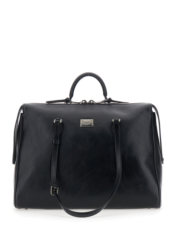 Shoulder Bag Vittoria Black Leather Calfskin