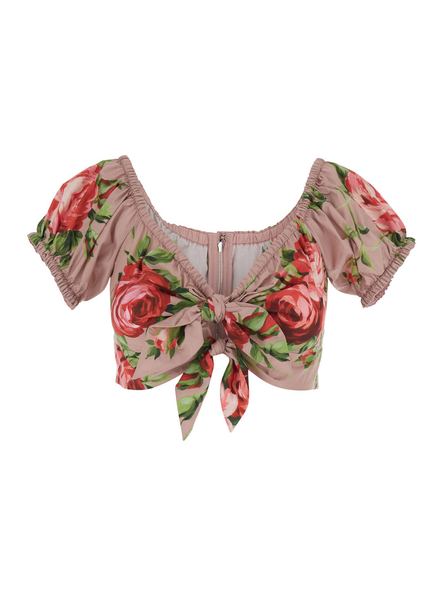 Crop Top Pink Cotton
