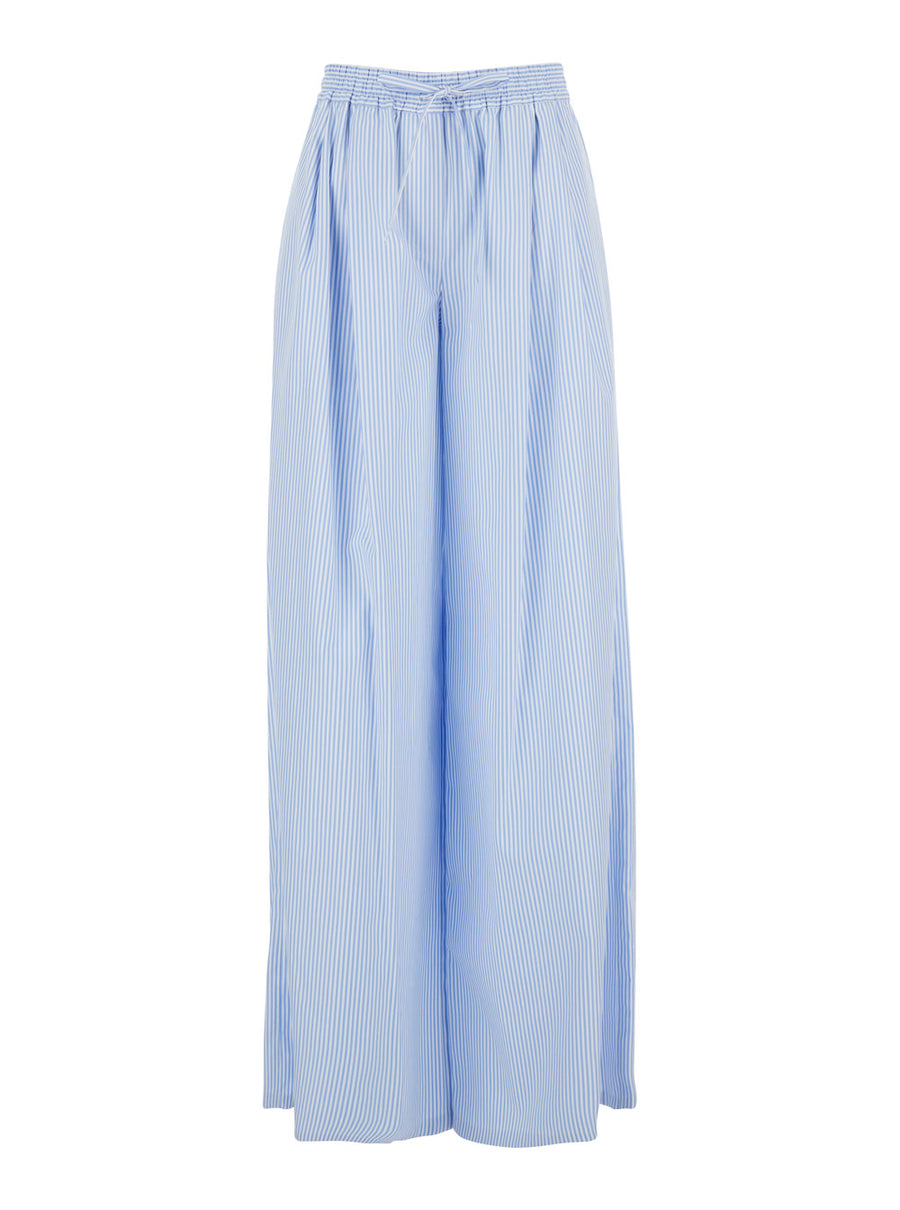 Pants Light Blue Striped Motif Trousers