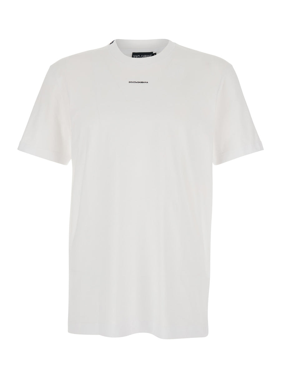T-Shirt With Logo White Cotton T-shirts