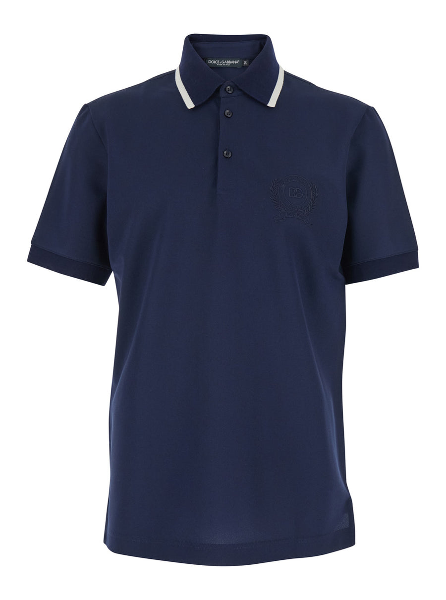 Polo Shirt Blue Tech Fabric Polyester T-shirts