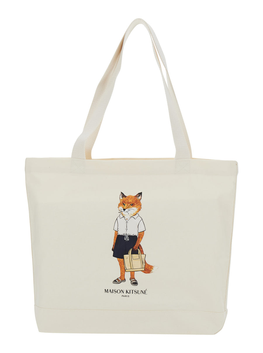 Shoulder Bag Dressed Fox White Cotton