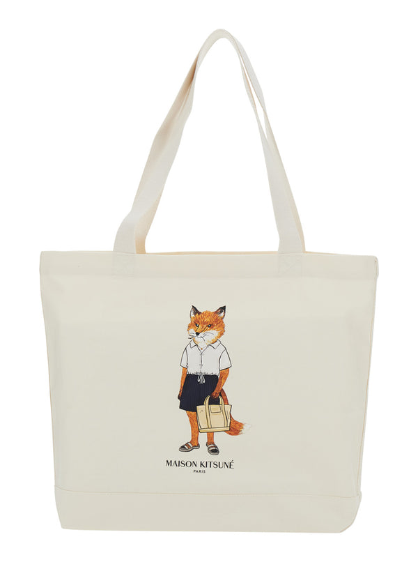 Shoulder Bag Dressed Fox White Cotton