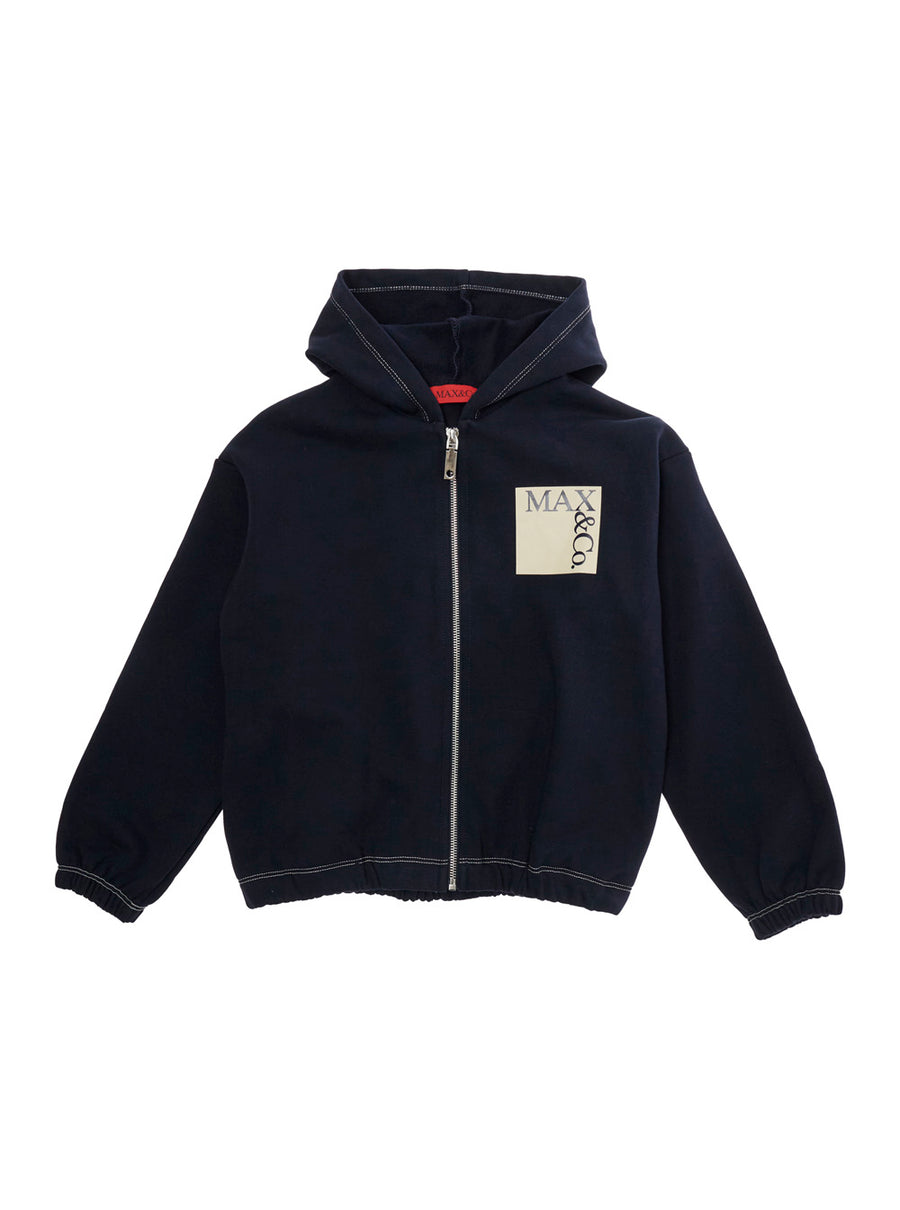 Hooded Sweatshirt Girls Blue Cotton Hoods & Sweatshirts
