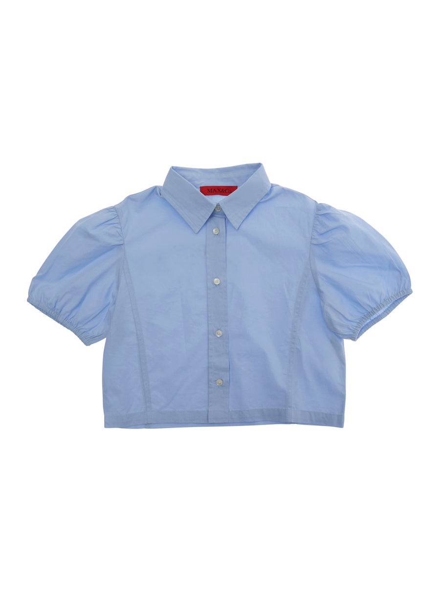 Shirt Light Blue Cotton Blouses And