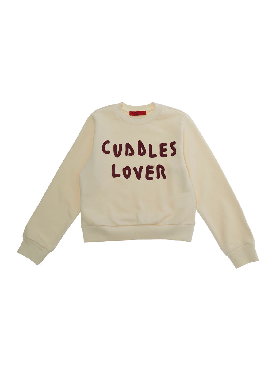Crewneck Sweatshirt White Cotton Hoods & Sweatshirts