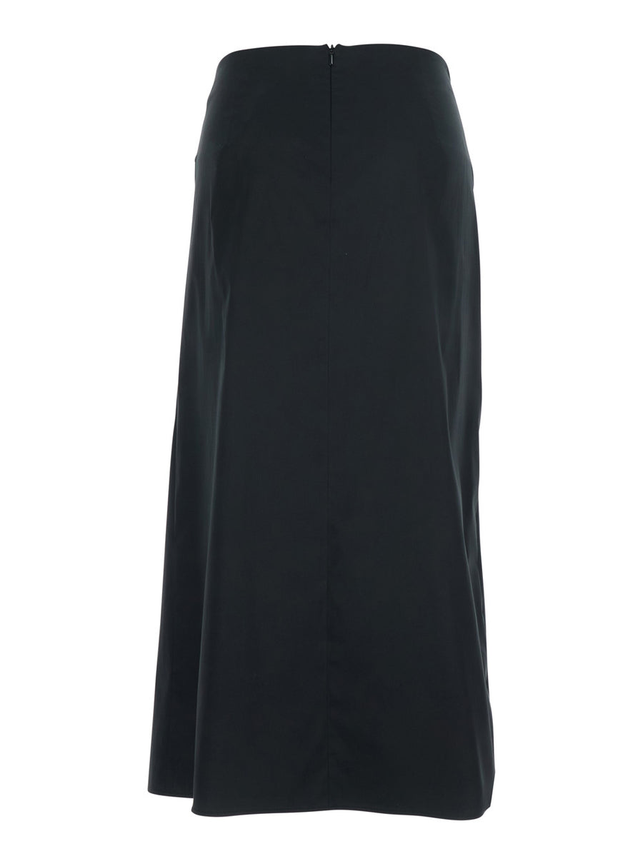 Skirt With Bow Detail Black Cotton