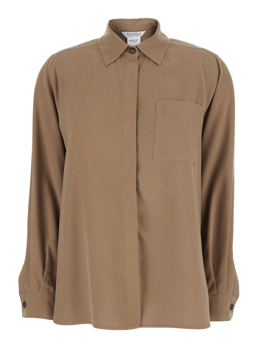 Shirt Brown Silk Blouses
