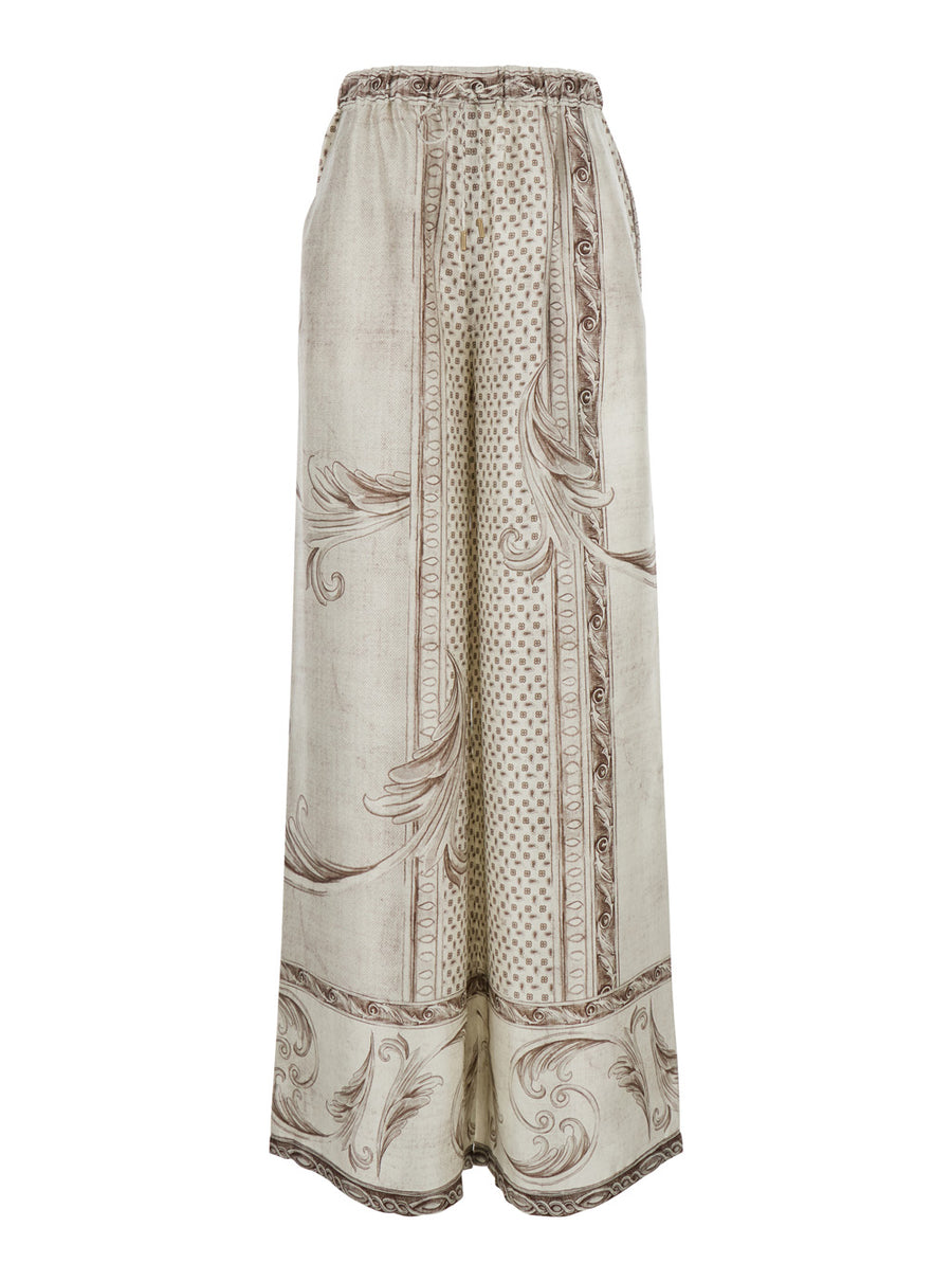 Pants Rive Beige Silk Trousers
