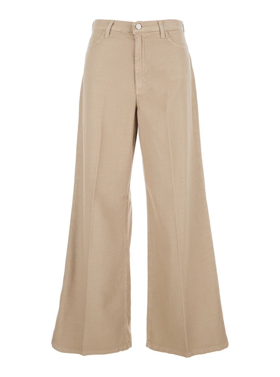 Jeans Wide Fit Beige Cotton Denim