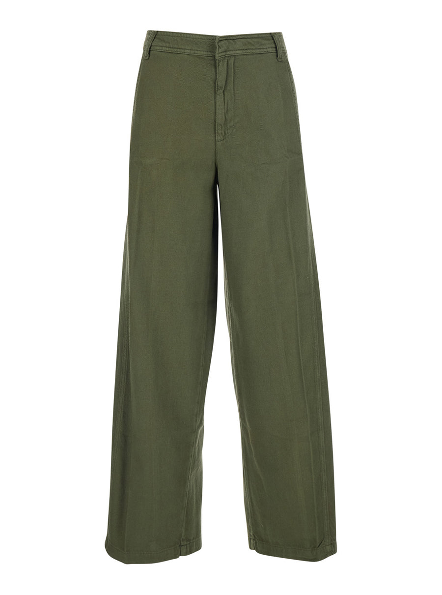 Five-Pocket Jeans Green Cotton