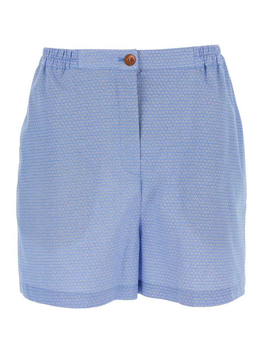 Shorts Light Blue Cotton Blend