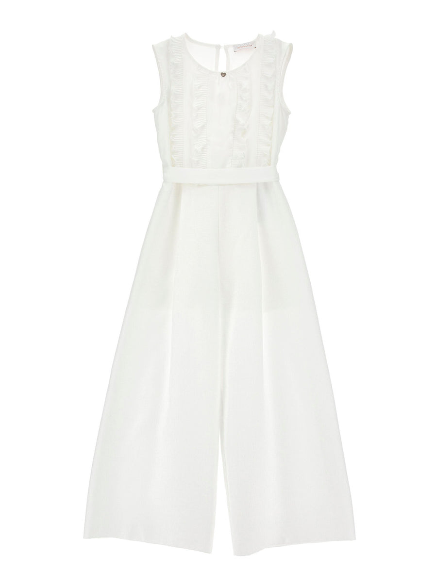 Girls Dress White Viscose Blend