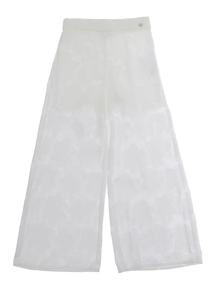 Trousers For Girls White Metallic Heart Polyester