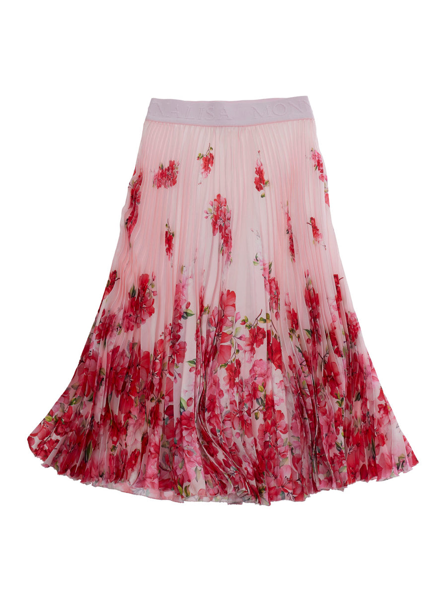Pleated Skirt White Polyester