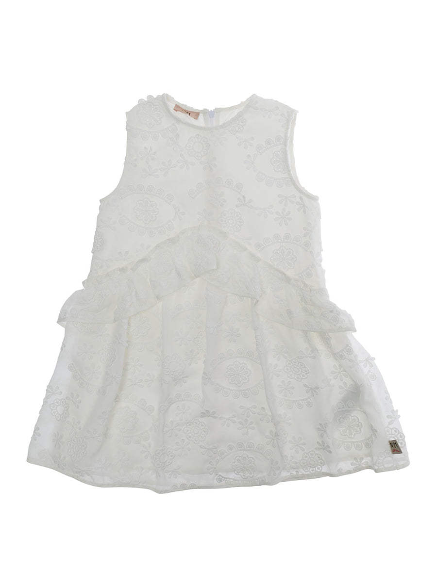 Girls Dress White Polyester