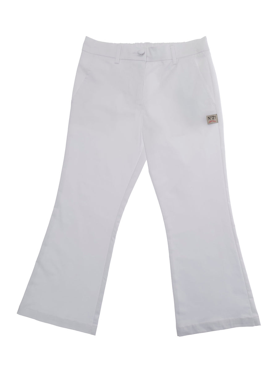 Pants White Cotton Trousers