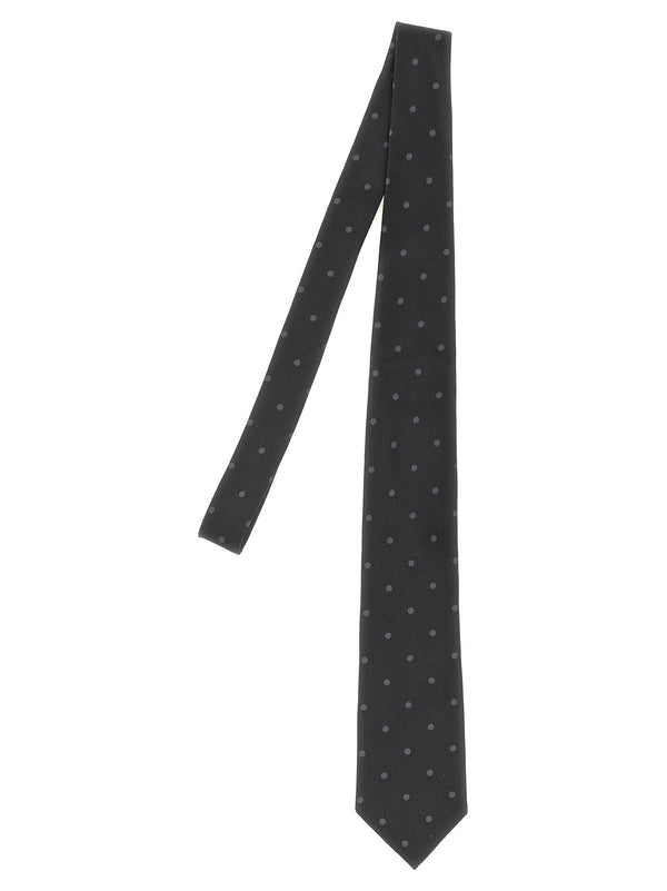Tom Ford Polka Dot Silk Necktie — Black