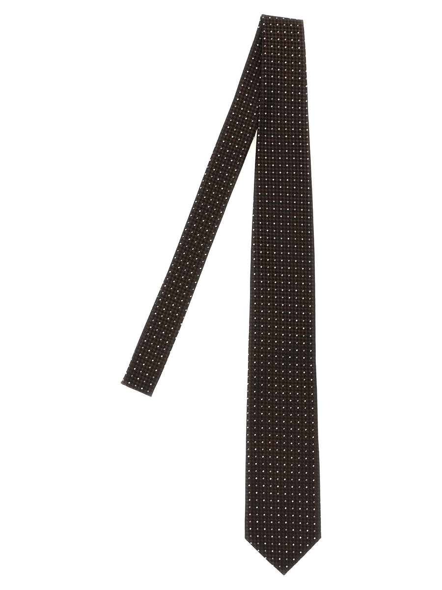 Tom Ford Mulberry silk necktie in charcoal
