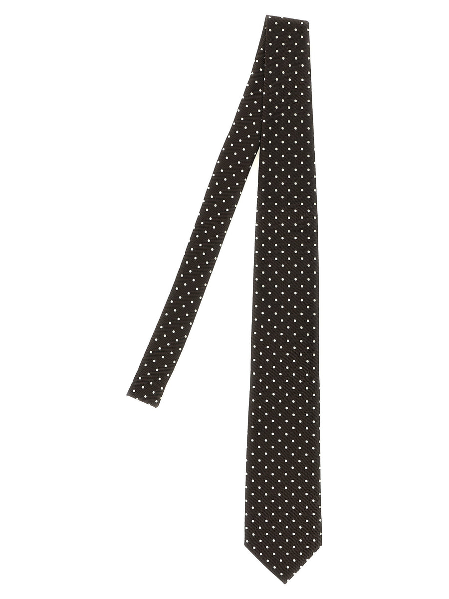 Tom Ford Polka Dot Silk Necktie — Black
