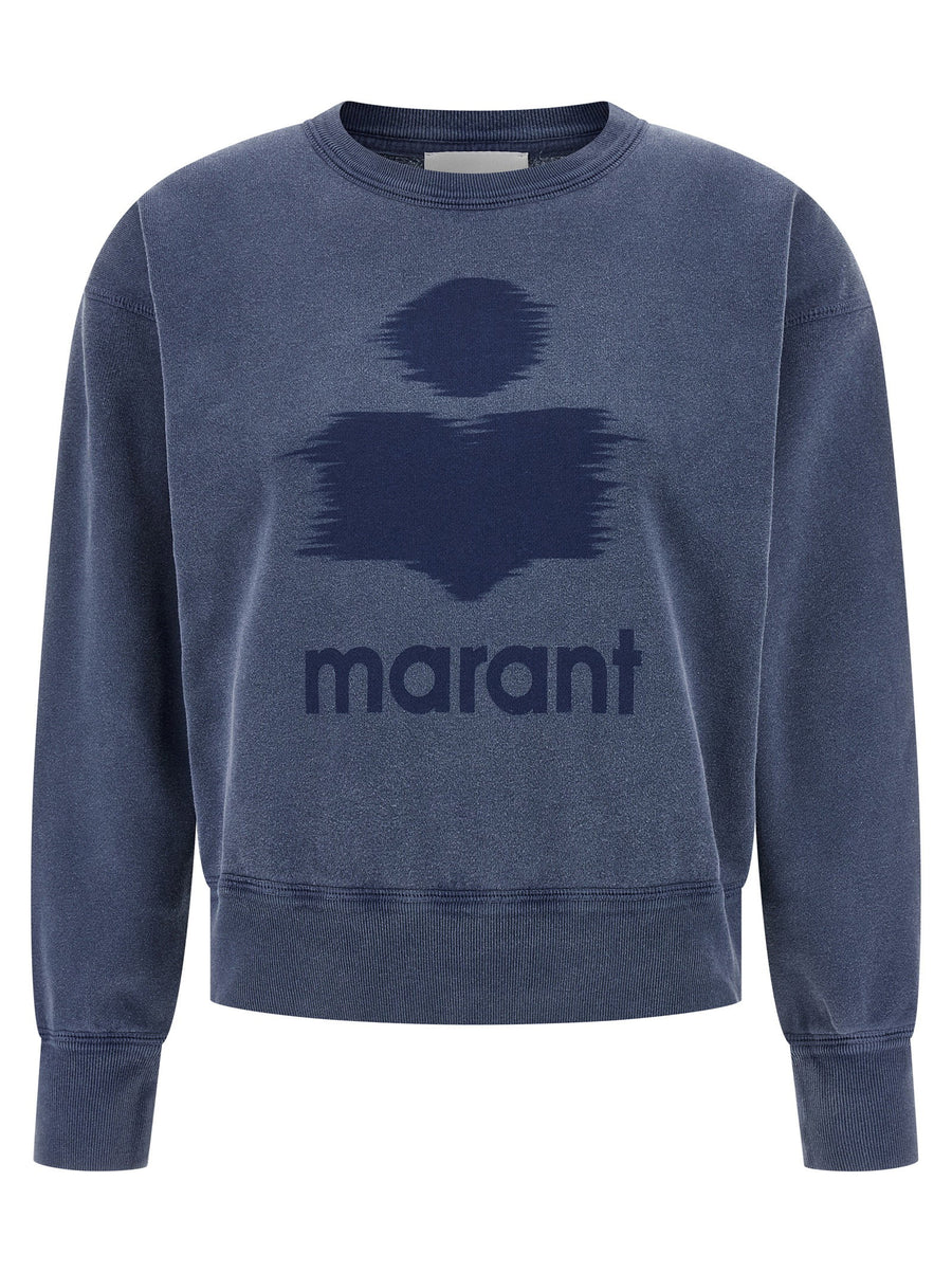 Marant Etoile Logo-Printed Cotton Sweatshirt — Blue