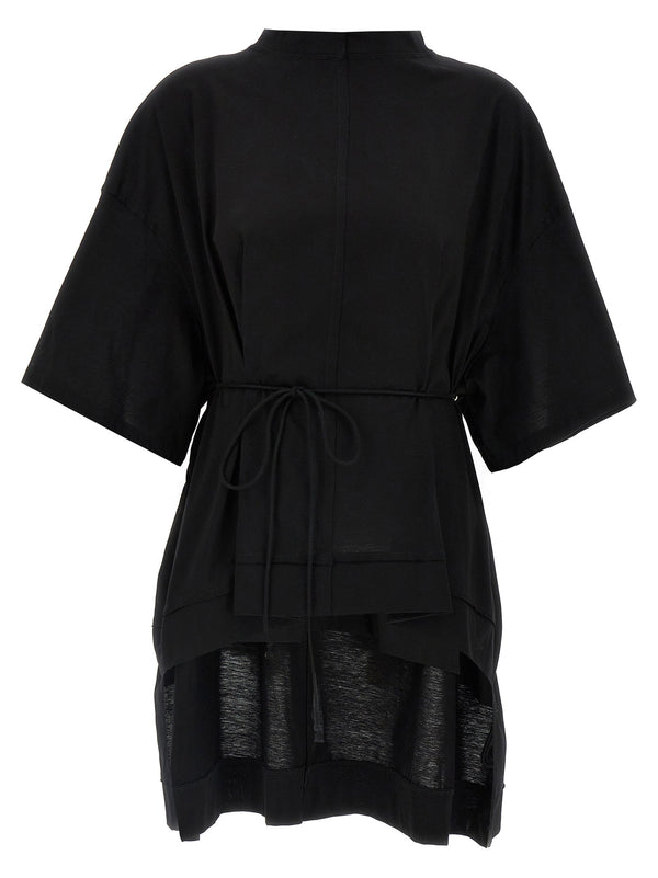 Di.la3 Pari' Asymmetric Cotton T-Shirt — Black