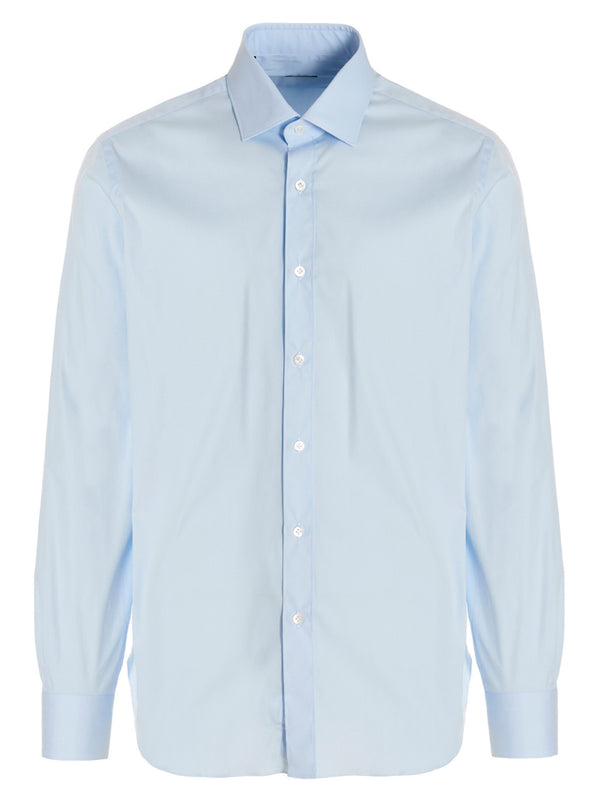 Barba Cotton Poplin Shirt — Light Blue