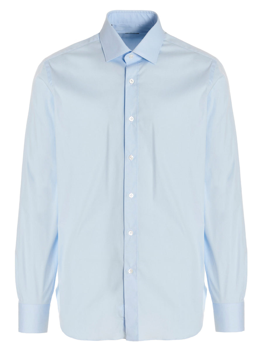 Barba Cotton Poplin Shirt — Light Blue