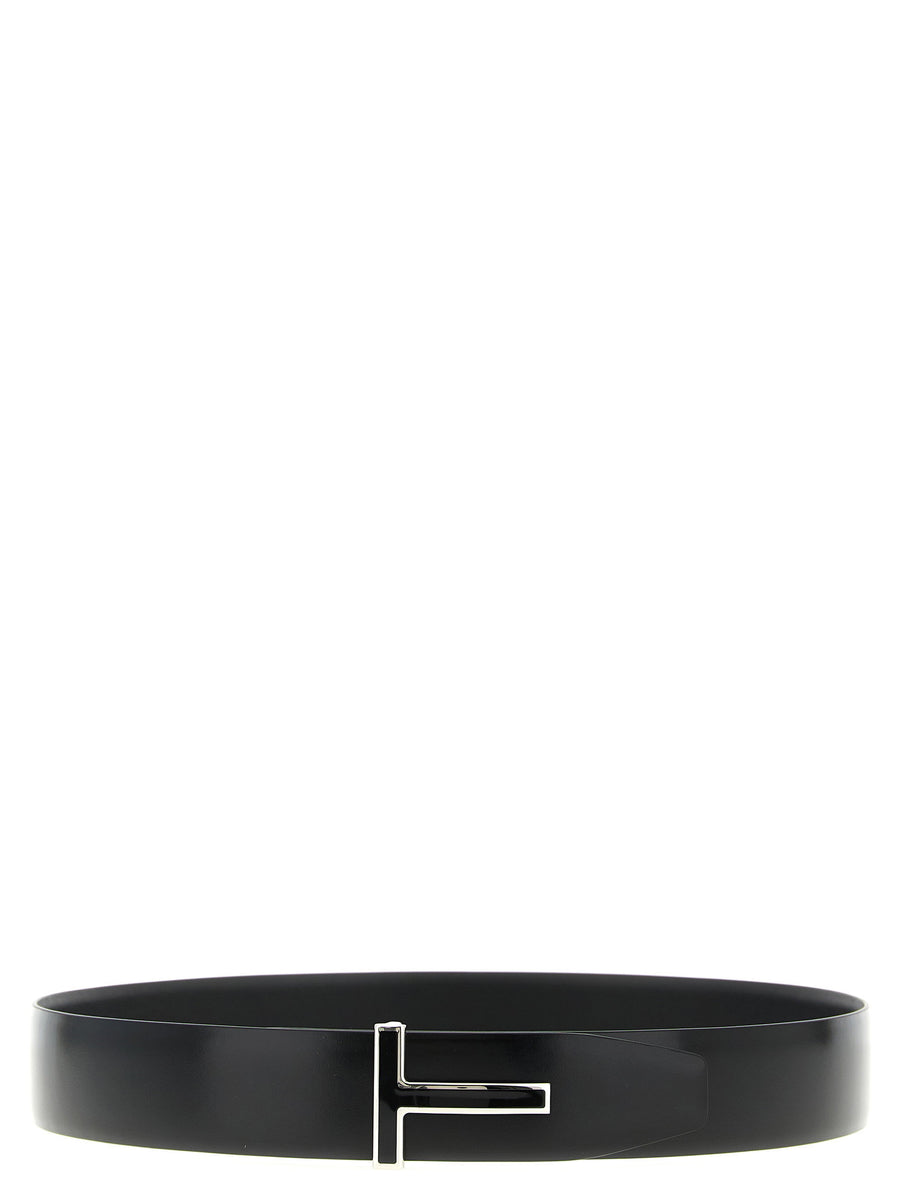 Tom Ford Reversible Calf Leather Belt — Black