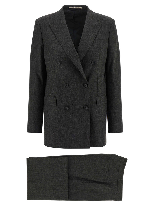 Tagliatore pant suit in charcoal
